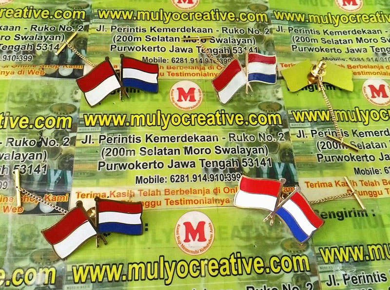Pin Bendera Kerjasama Negara Indonesia Belanda