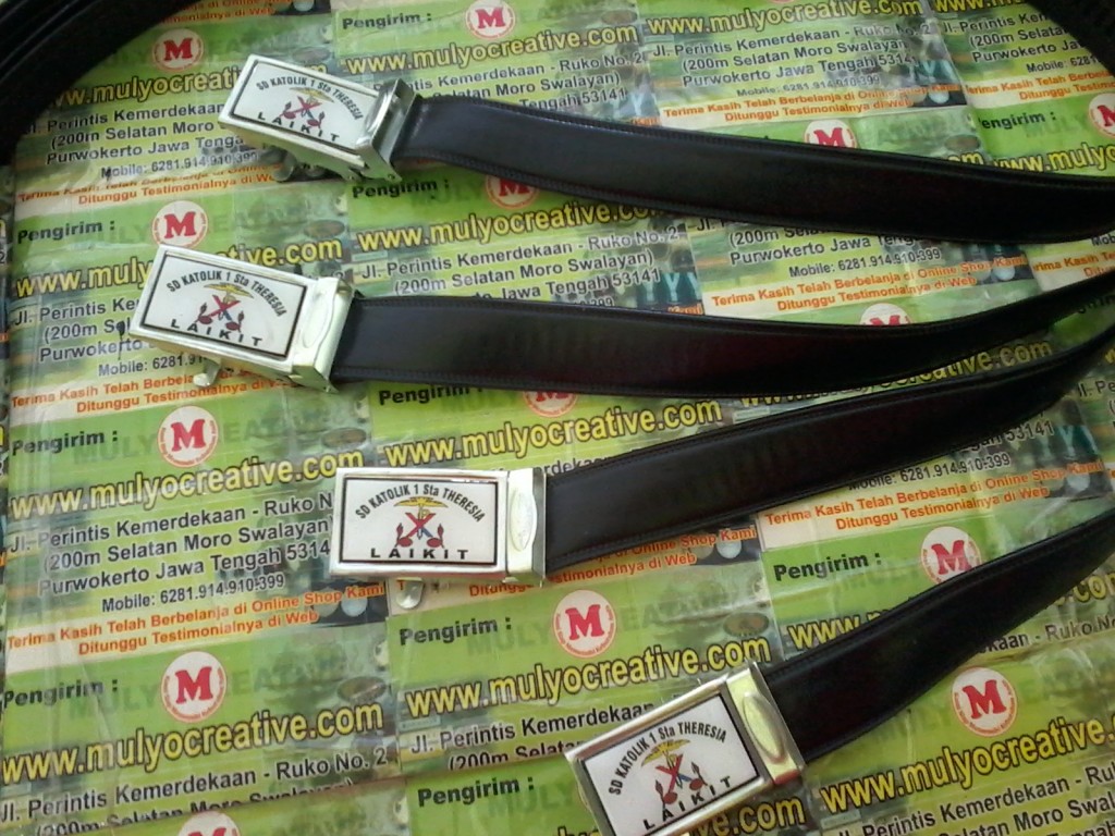 Sabuk Sekolah, Gesper, Ikat Pinggang, Logo Sekolah, Berlogo Sekolah, Nylon, Rel, Pesan, Bikin, Buat