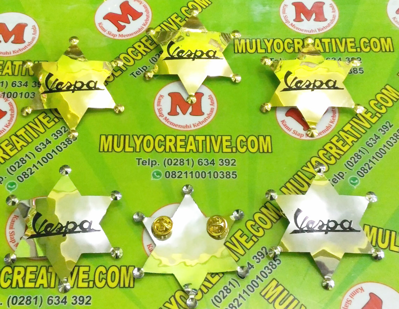 lencana scooter Emblem Badge Vespa Logo, bentuk bintang 6
